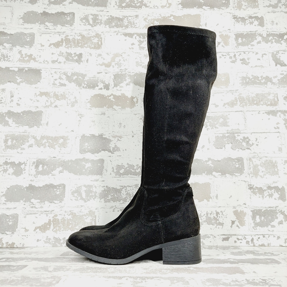 New Kenneth Cole Reaction Salt Stretch Zip Up Block Heel Boots C372